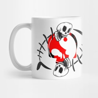 Star Sign Pisces Skull Horror Yin Yang Mug